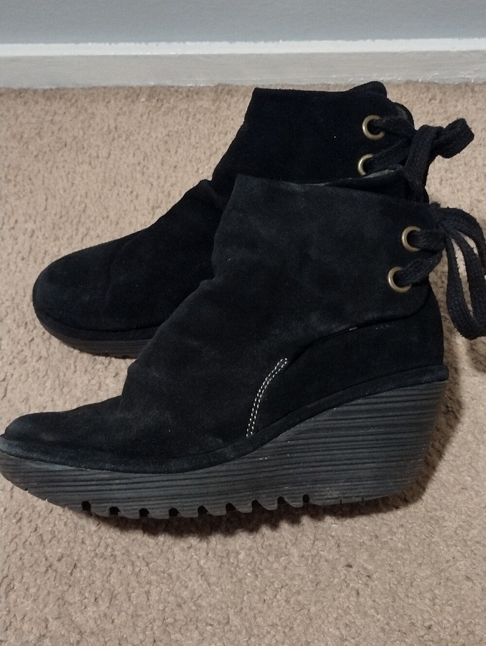 Fly London Yama Suede Wedge ankle boot